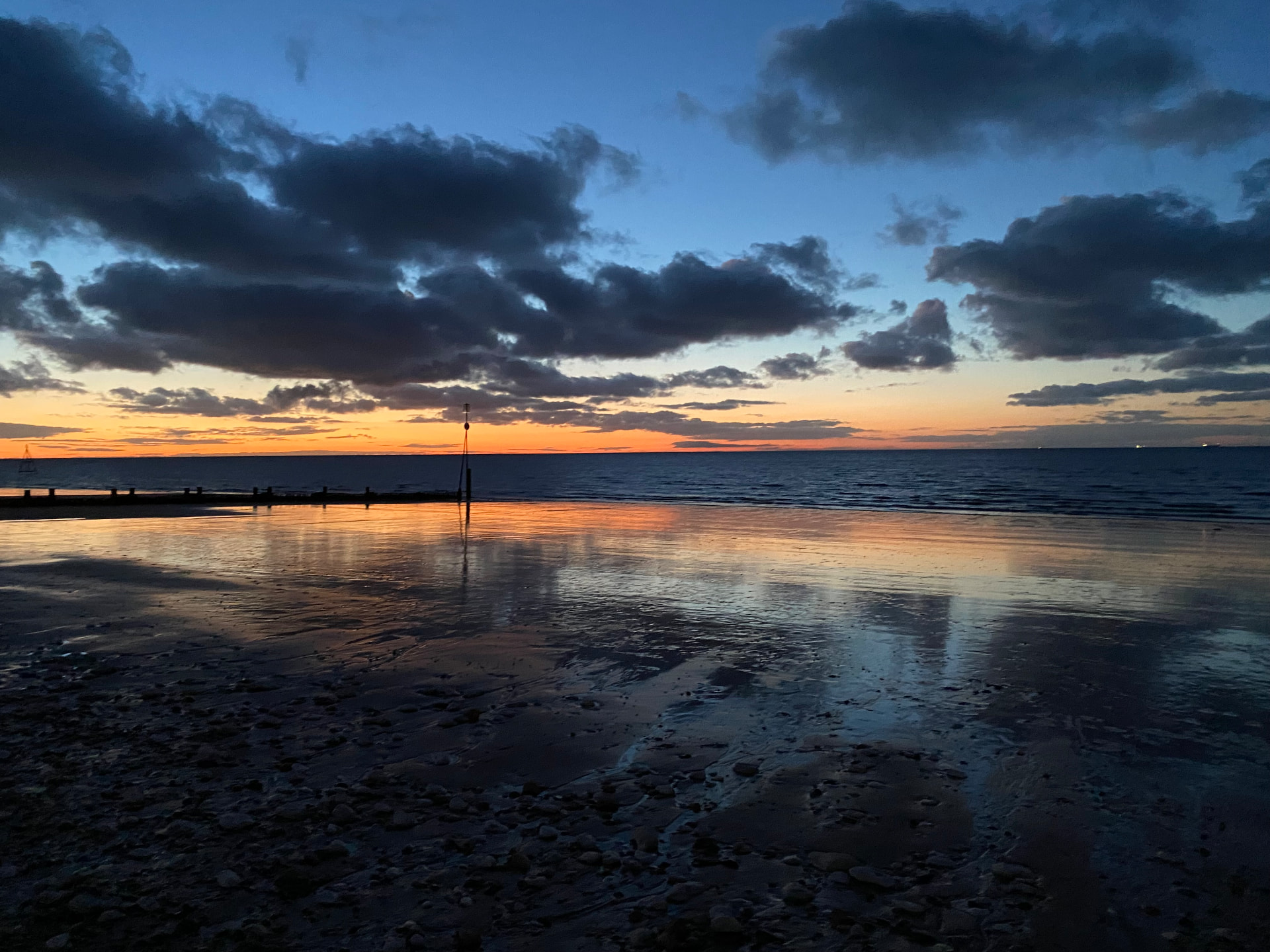 Sunset over Hunstanton beach